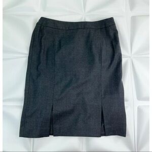 Weill Sz 8 Gray Straight Pencil Skirt Slit Layered Lined Career Office